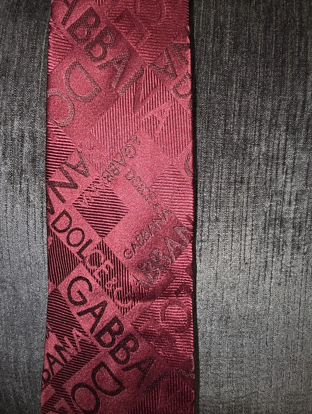 Dolce & Gabbana Wine Red Logo Jacquard Tie